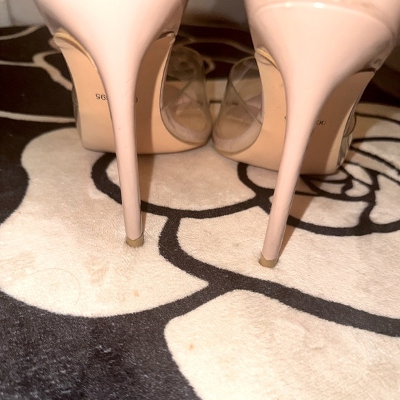 Olivia Jaymes Echo Women's Pointy Open Toe Clear  Mules Heel Taupe Size 7 - Picture 9 of 13